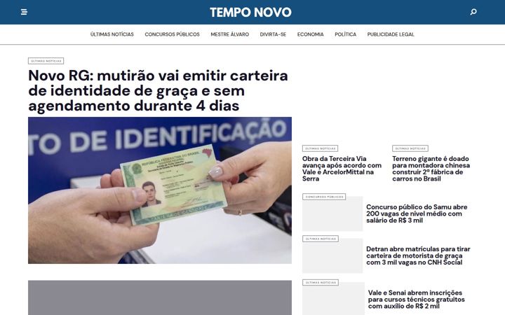 Screenshot of portaltemponovo.com.br