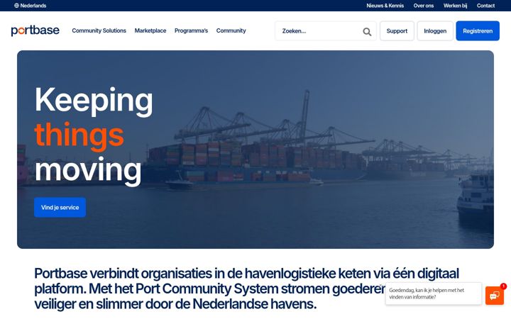 Screenshot of portbase.com