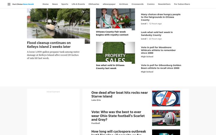 Screenshot of portclintonnewsherald.com
