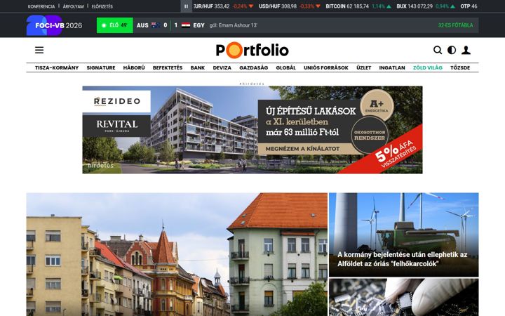 Skjámynd af portfolio.hu