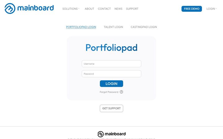 Screenshot of portfoliopad.com