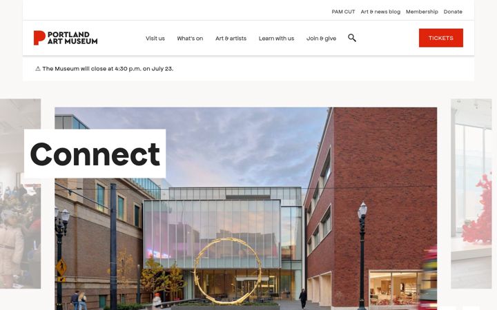 Screenshot of portlandartmuseum.org