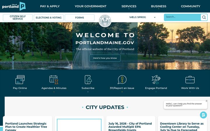Screenshot of portlandmaine.gov