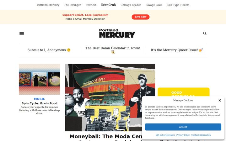 Screenshot of portlandmercury.com