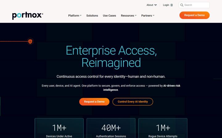 Screenshot of portnox.com