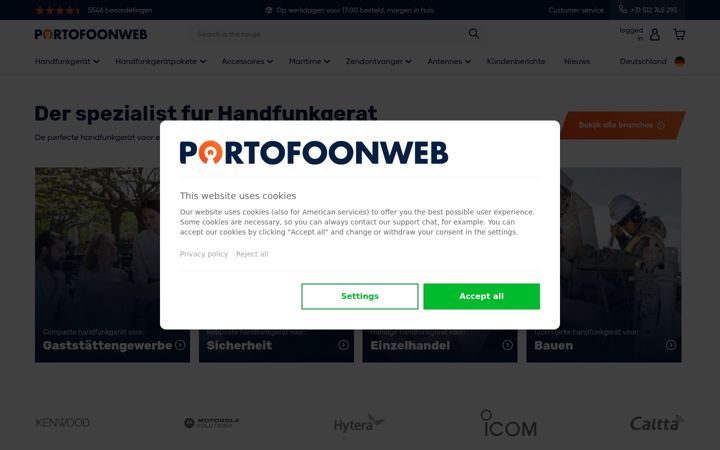 Screenshot ta' portofoonweb.de
