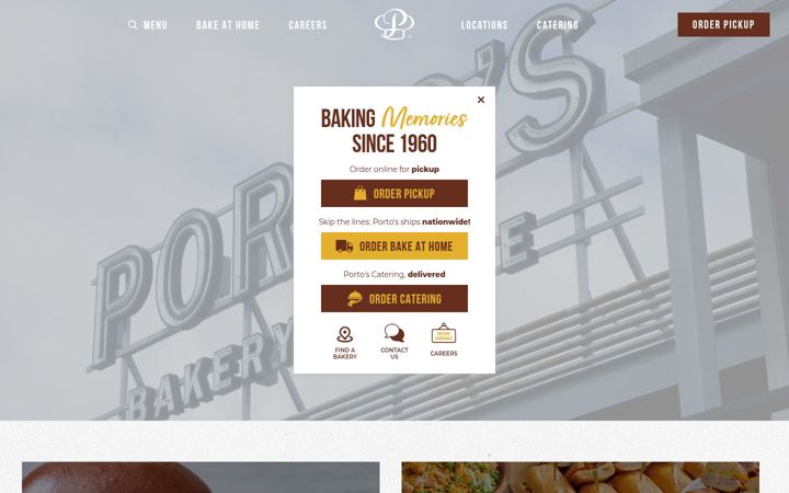 Ekrānuzņēmums no portosbakery.com