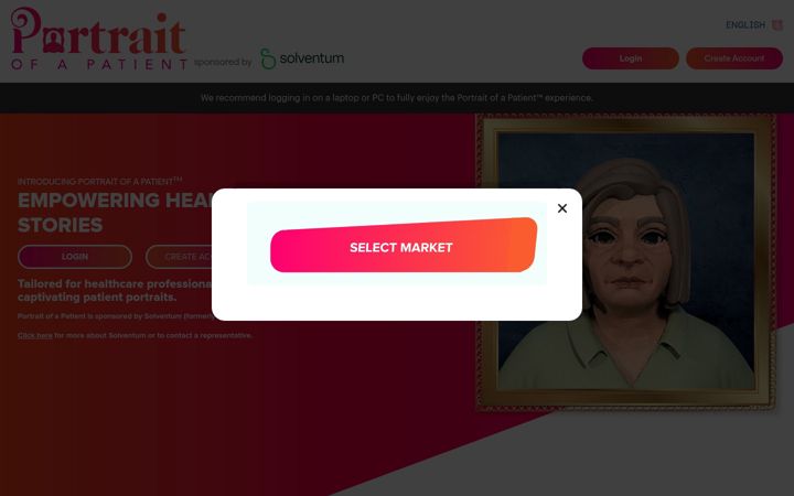 Screenshot of portraitofapatient.com