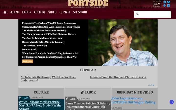 Screenshot of portside.org