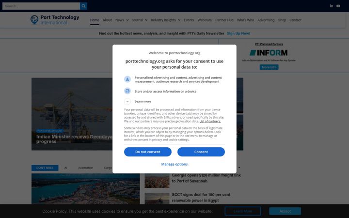 Screenshot of porttechnology.org