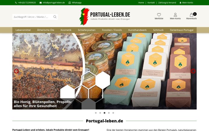 Kuvakaappaus sivustosta portugal-leben.de