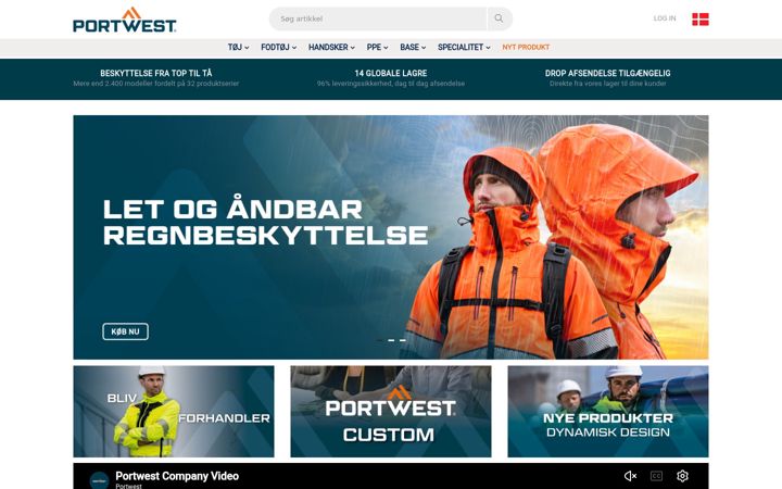 Screenshot of portwest.com