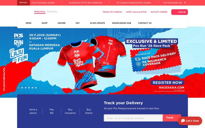 Screenshot of pos.com.my