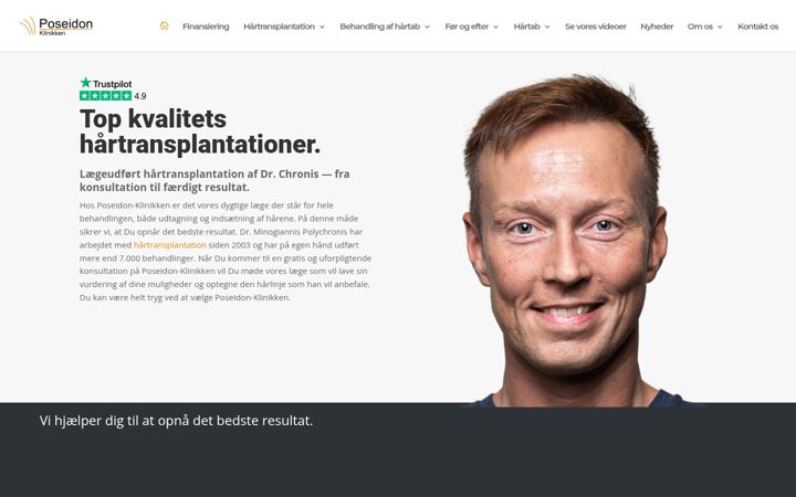 Screenshot of poseidon-klinikken.dk