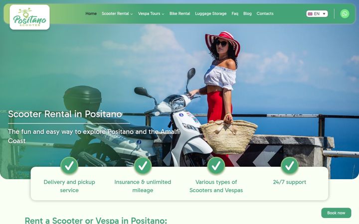 Kuvakaappaus sivustosta positanoscooter.com
