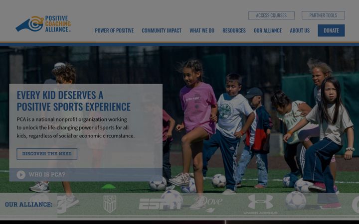 Screenshot of positivecoach.org