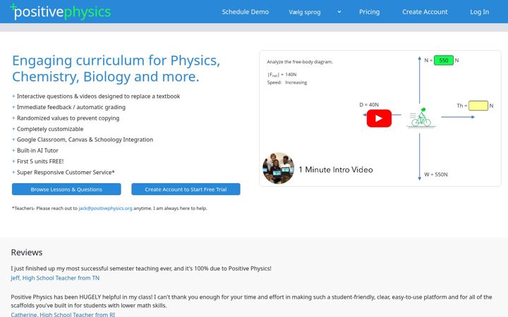 Screenshot of positivephysics.org