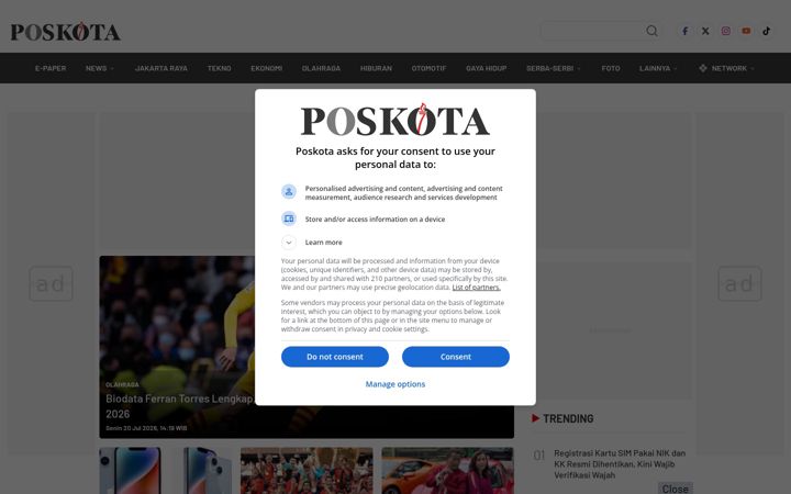Screenshot of poskota.co.id