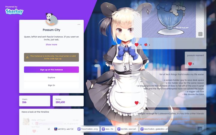 Screenshot of possum.city