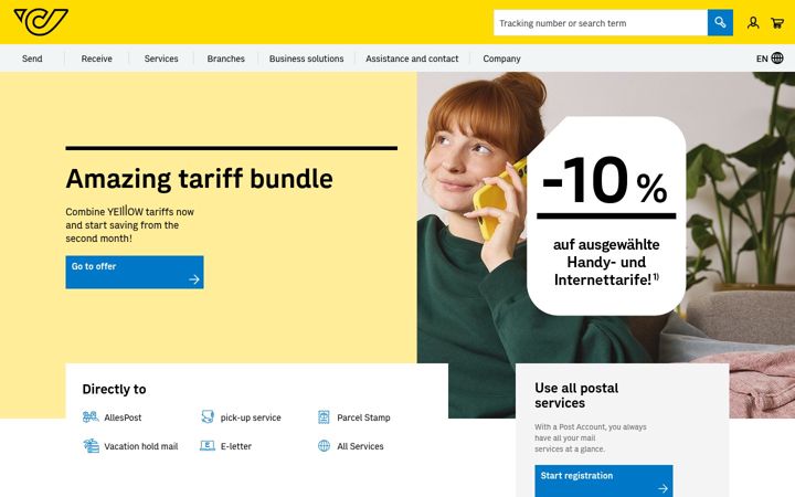 Skärmbild av post.at