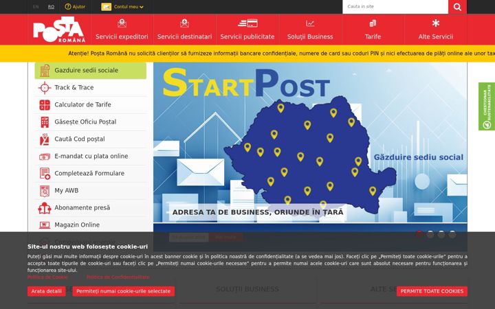 Screenshot of posta-romana.ro