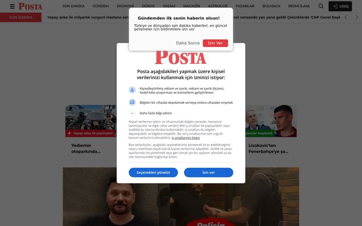 Screenshot ta' posta.com.tr