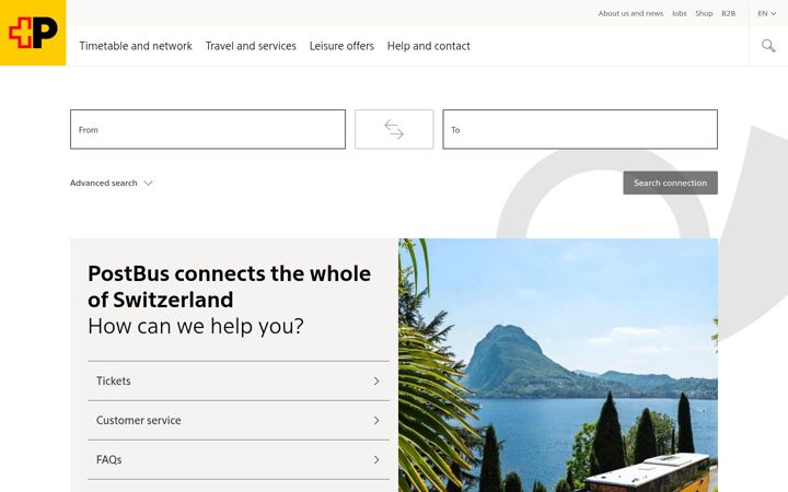 Screenshot ta' postauto.ch