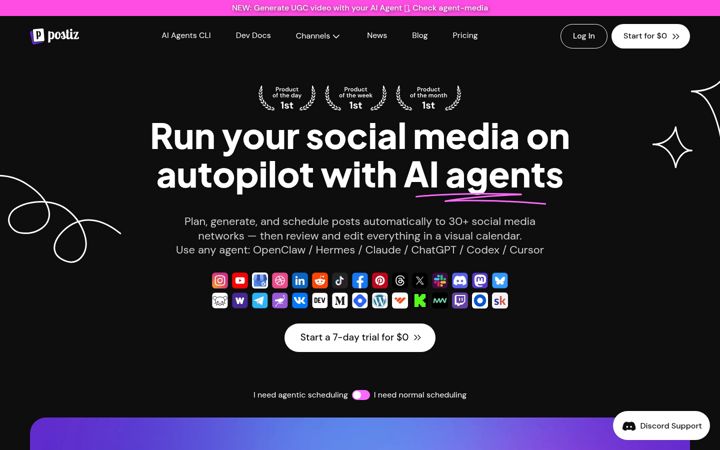Screenshot of postiz.com