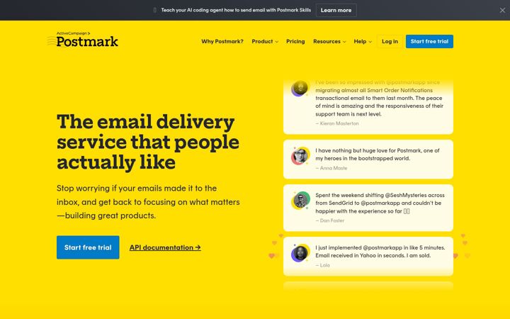 Kuvakaappaus sivustosta postmarkapp.com