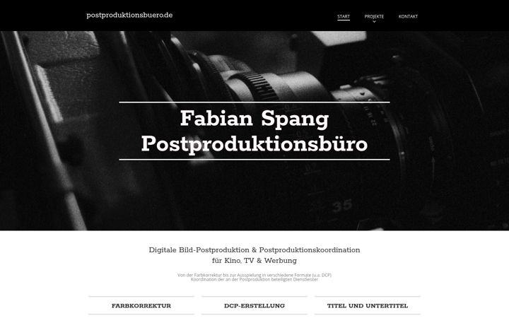 Skjámynd af postproduktionsbuero.de