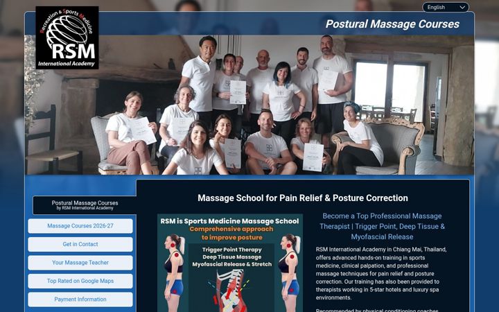 Screenshot of posturalmassagecourses.com