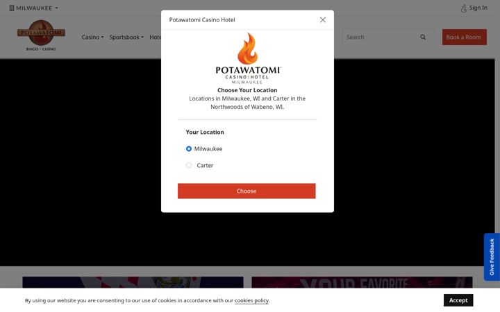 Screenshot of potawatomi.com