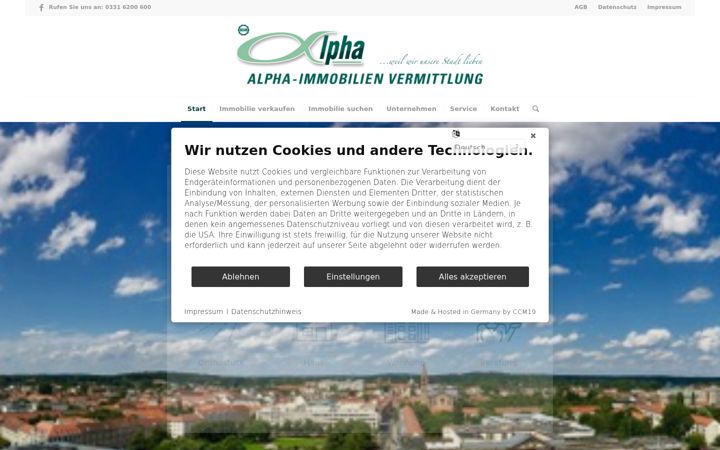 Snimka zaslona za potsdam-immobilien.de