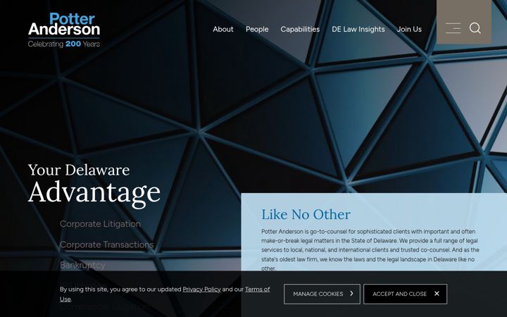 Screenshot di potteranderson.com