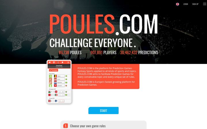 Screenshot of poules.com