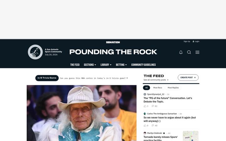 Screenshot of poundingtherock.com