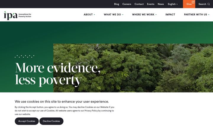Screenshot of poverty-action.org