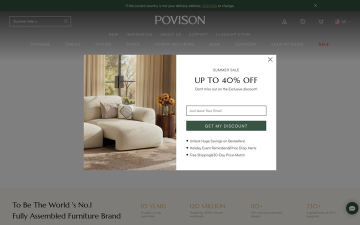 Screenshot of povison.com