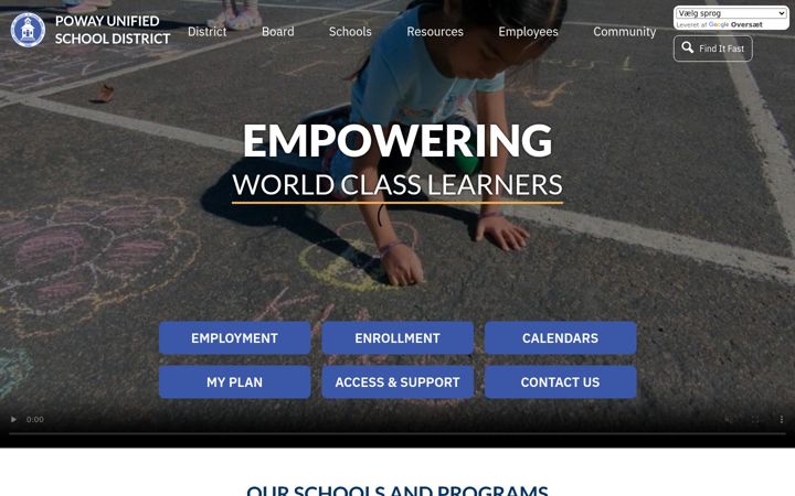 Screenshot of powayusd.com
