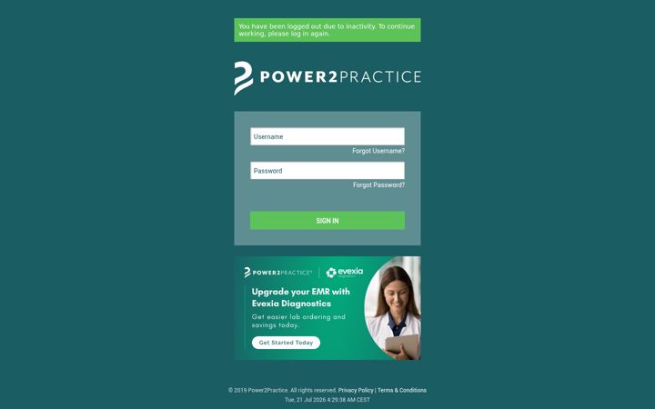 Screenshot of power2practice.net