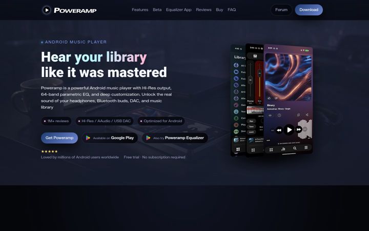 Screenshot of powerampapp.com