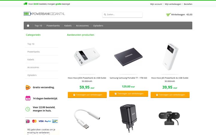 Ekrano kopija powerbankgigant.nl