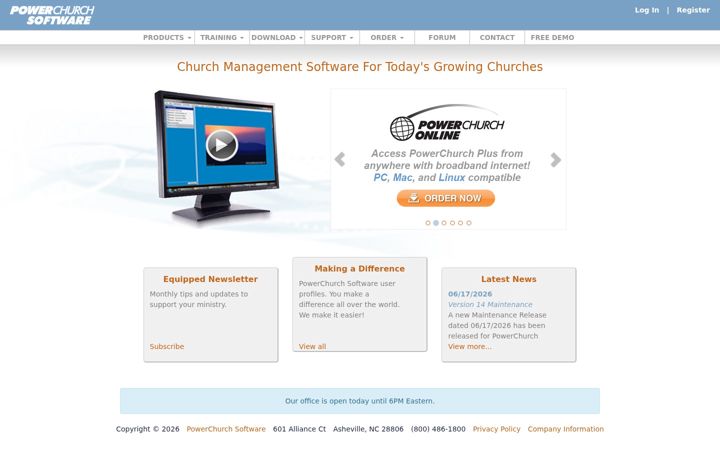 Screenshot von powerchurch.com