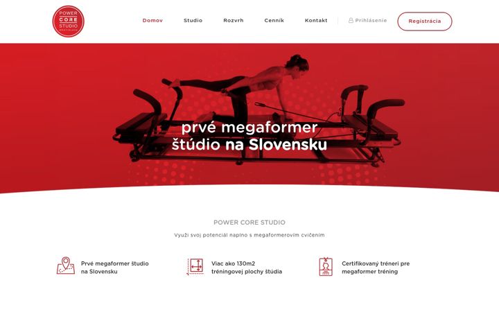Screenshot stránky powercore.sk