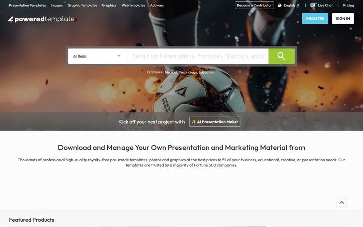 Screenshot ta' poweredtemplate.com