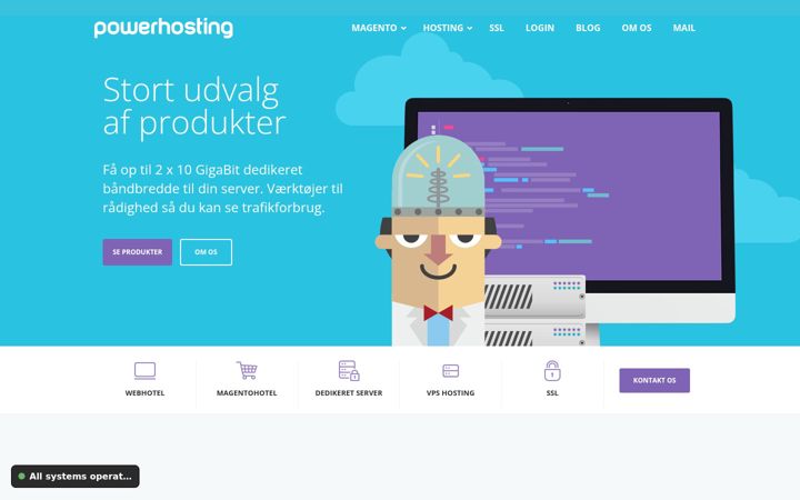Screenshot of powerhosting.dk