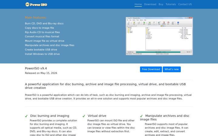 Screenshot of poweriso.com
