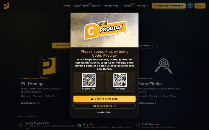 Captura de pantalla de powerleagueprodigy.com