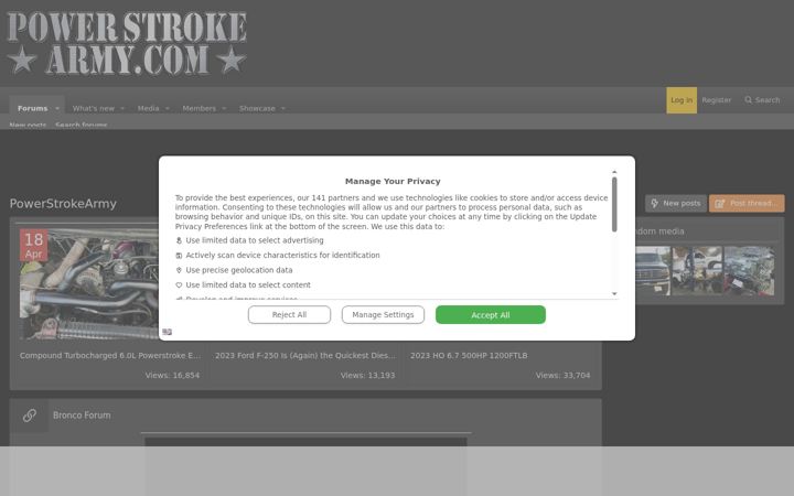 Screenshot of powerstrokearmy.com