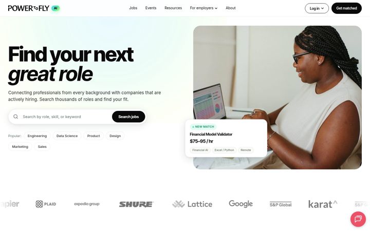 Screenshot of powertofly.com